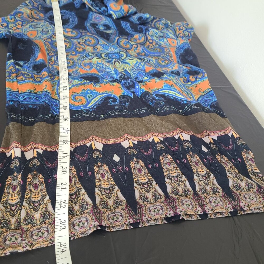 Etro Women's Turtleneck Top Paisley Blue Wool size 38 - Picture 4 of 7